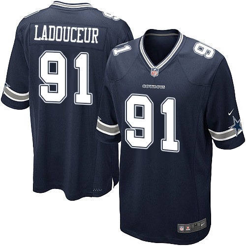 Men's Game L. P. Ladouceur Nike Jersey Navy Blue Home - #91 NFL Dallas Cowboys